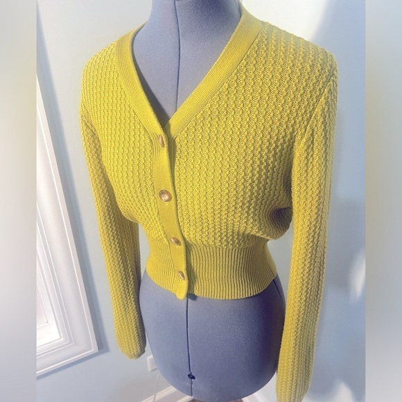 Kerisma Sz Small Saori Cardie, Moss Green Cashmere Blend Shrunken Cardigan NWOT - Picture 12 of 16